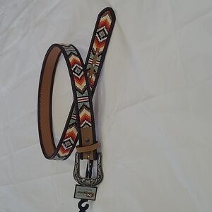 Nocona unisex aztec beaded belt sz l